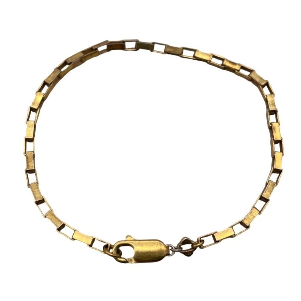 KS 925 Sterling Silver Box Chain Link Bangle Bracelet Mothers Day Cocktail